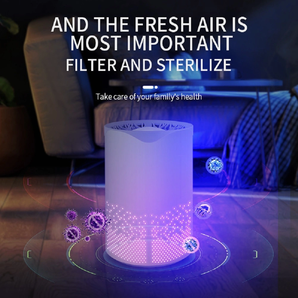 Portable Home Use USB Charging Negative Ion HEPA Filter Ultraviolet Sanitizer Cleaner UV Air Purifier Disinfection Sterilization