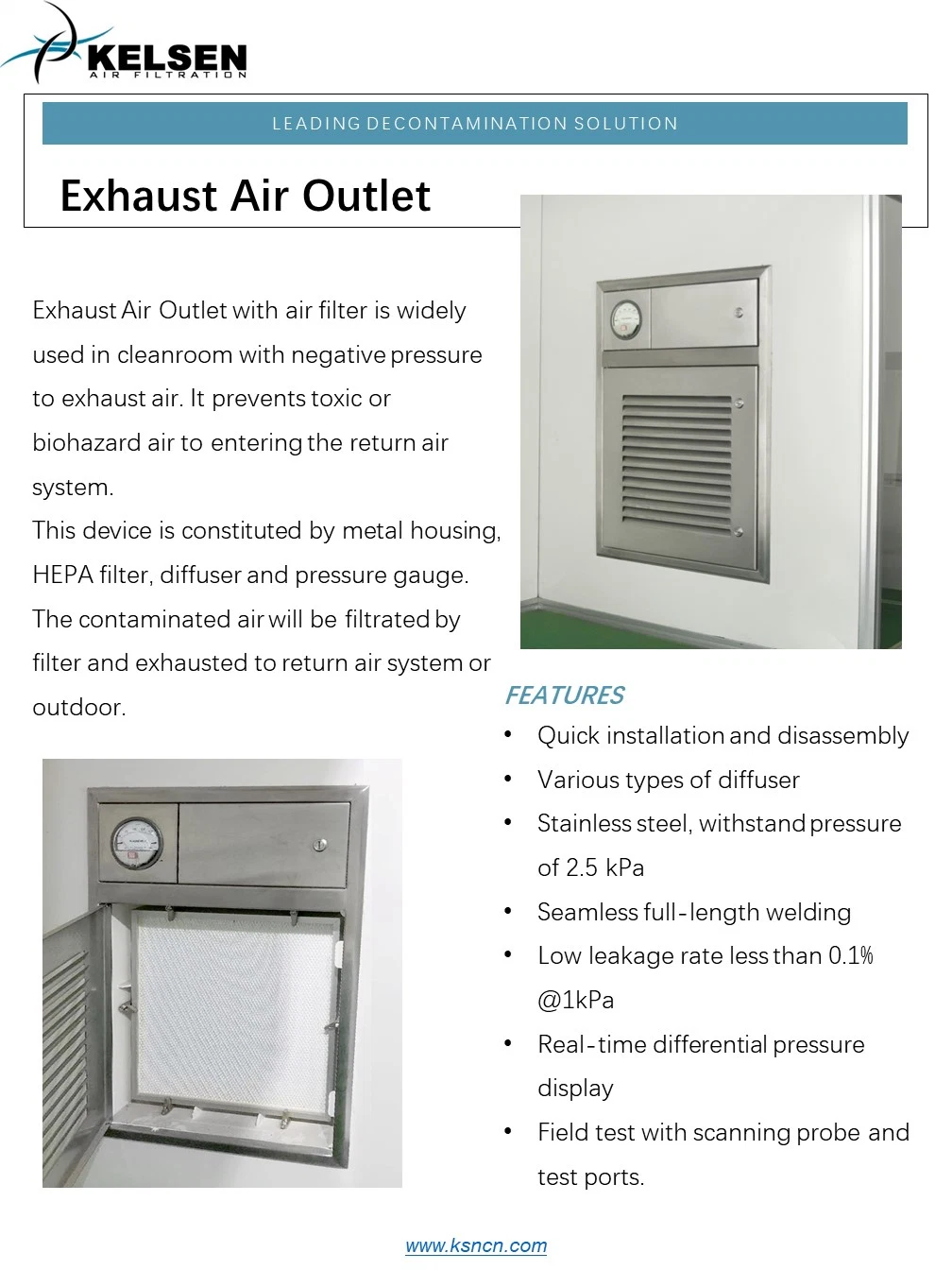 Negative Pressure Isolation Room Air Filtration System Ventilation Equipment