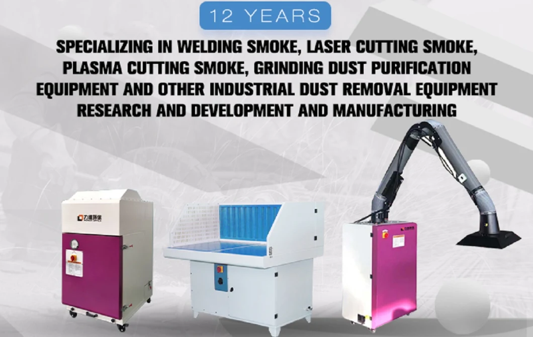 Two Suction Exhaust Arms Pulse Jet Clean Mobile Cutting Welding Fume Extractor Smoke Filter Welding Dust Collector